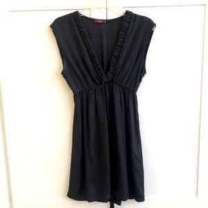 Sheer Black V Neck Dress M